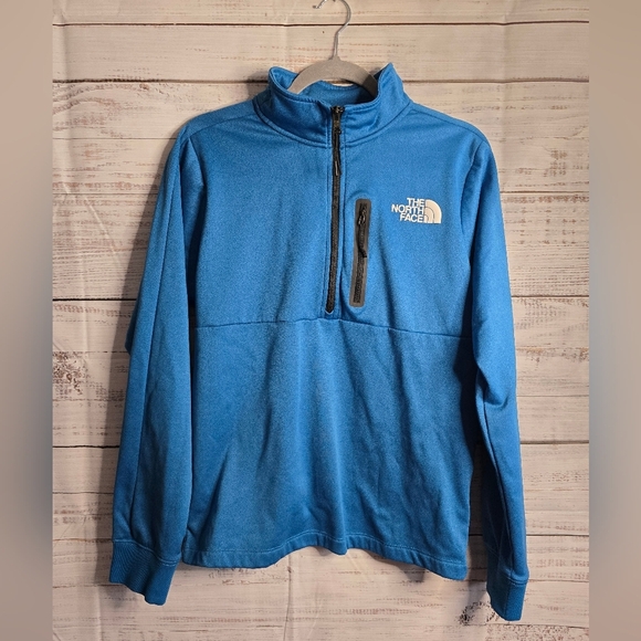 The North Face Vibrant Blue Half-Zip Fleece Jacket Mens Size Small - Picture 1 of 5